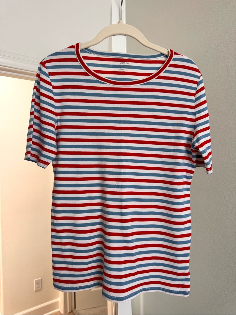 J.Crew Women’s Striped Crew Neck Tee Size L